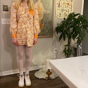 Vintage Long-Sleeve Mini Dress